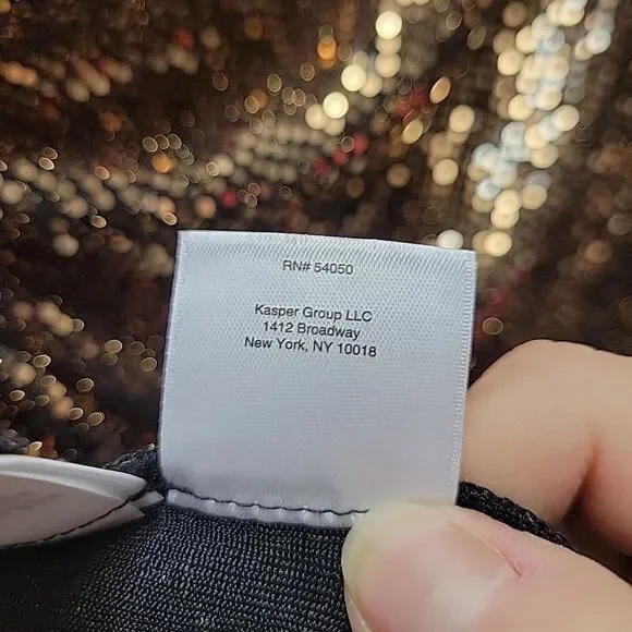 Kasper Plus Size 2X Gold & Black Metallic Top Blouse Party Festive NEW - Picture 7 of 9